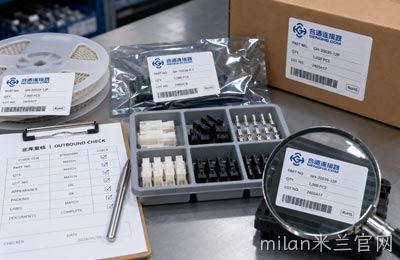 连接器入库时应该核对哪些标签和实物信息？