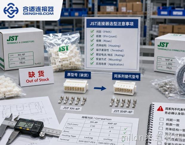 JST连接器缺货时，可以换同系列型号吗？